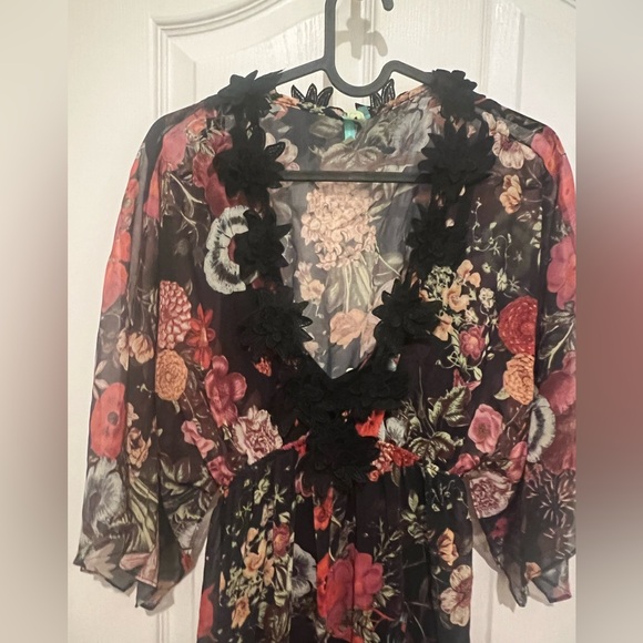 🌻🌺Farm Rio Laina Maxi Sheer Dress with Slip & 🎁👗 - Picture 5 of 16